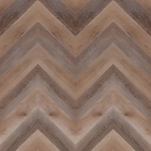 Medium brown herringbone wood-grain laminate flooring texture with chevron patterns