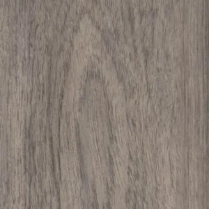 Medium taupe-grey wood-effect LVT with arch grain and fine linear texture SUNTONED TEAK7523