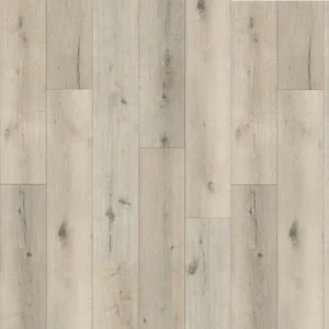 Light beige wood-grain vinyl plank flooring arranged in a classic straight-lay plank pattern.