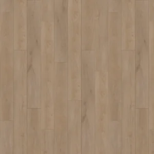 Light taupe wood-grain vinyl plank flooring arranged in a classic straight-lay plank pattern.