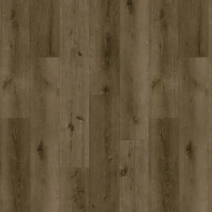 Rich brown wood-grain vinyl plank flooring arranged in a classic straight-lay plank pattern.