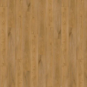 Warm golden-brown wood-grain vinyl plank flooring arranged in a classic straight-lay plank pattern.