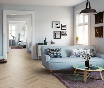 Herringbone flooring in a Livingroom